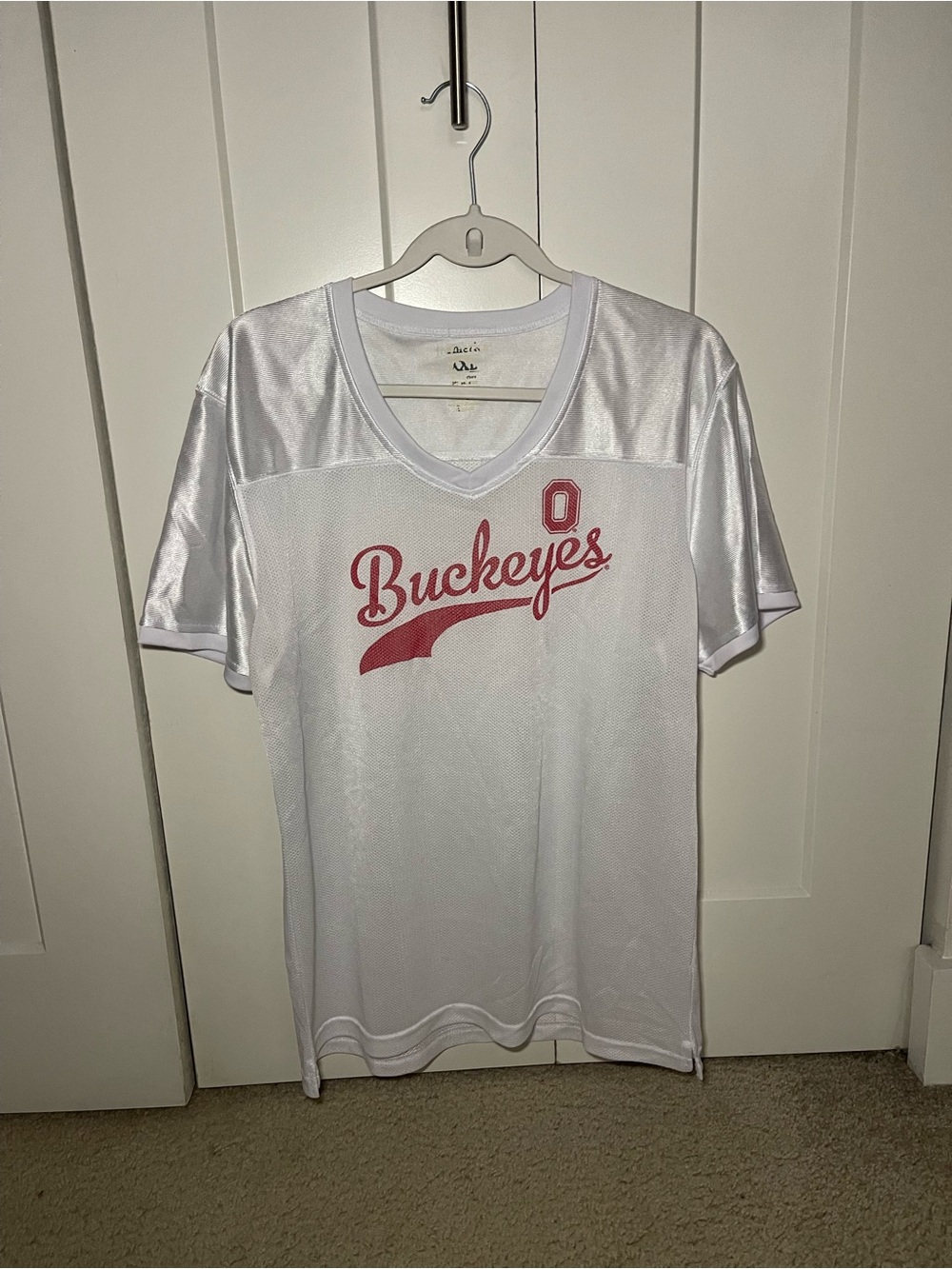 White Buckeyes Short-Sleeve V-Neck Jersey
